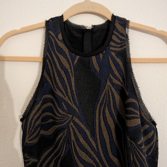 NWT Jason WuBlack Olive Blue Floral Tech Jacquard Sheath Dress - Picture 8 of 11